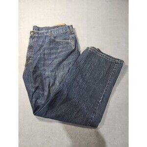 Levi's Jeans Mens 44x32 Blue 569 Loose Fit Straight Dark Wash Stretch Denim